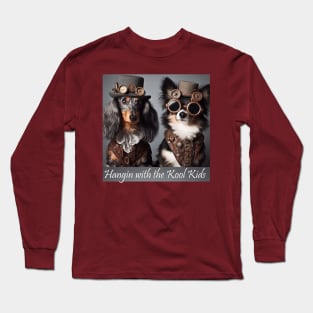 Doxie and Corgi  Steam Punk Long Sleeve T-Shirt